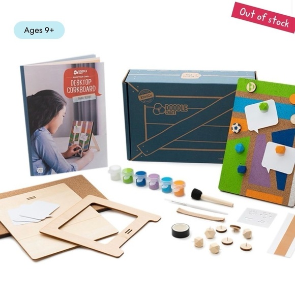 New KIWI CO Doodle Crate Desktop Corkboard - Picture 3 of 5